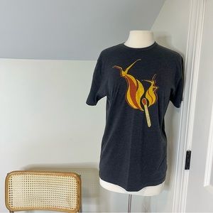 Dave Matthews Band 2010 Flame Matchbox Grey Tour Tee Shirt